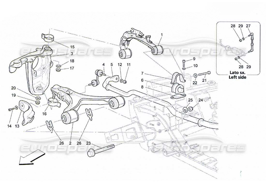 maserati qtp. (2010) 4.2 suspension avant schéma des pièces