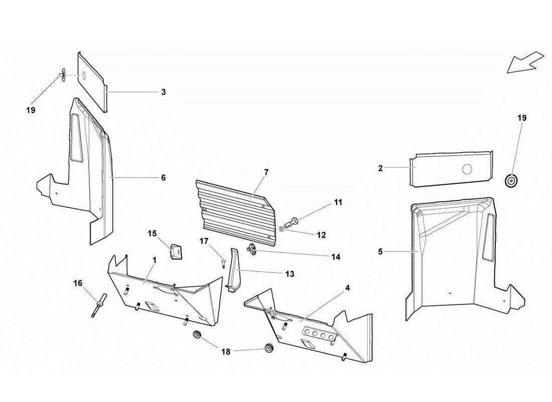 lamborghini gallardo lp560-4s update diagramme des pièces des éléments du cadre central