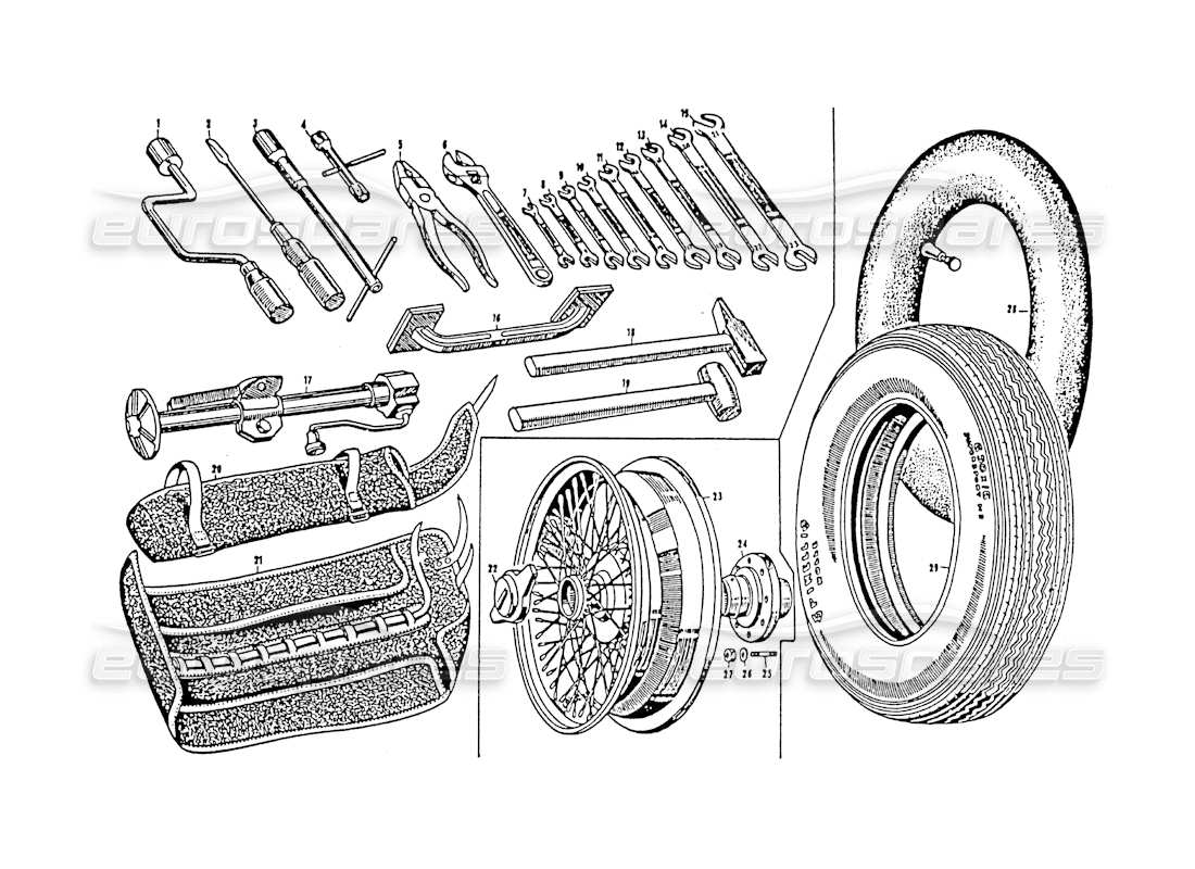 maserati 3500 gt outils et accessoires schéma des pièces