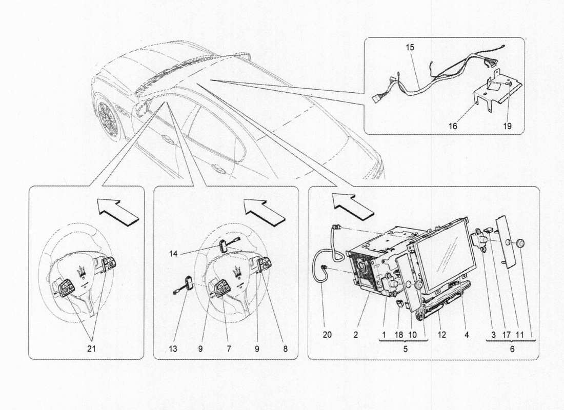 maserati qtp. v6 3.0 bt 410bhp 2015 diagramme des pièces du système informatique