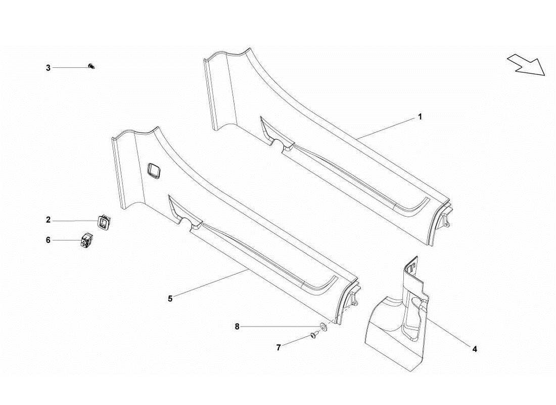 lamborghini gallardo lp560-4s update membre latéral intérieur schéma des pièces