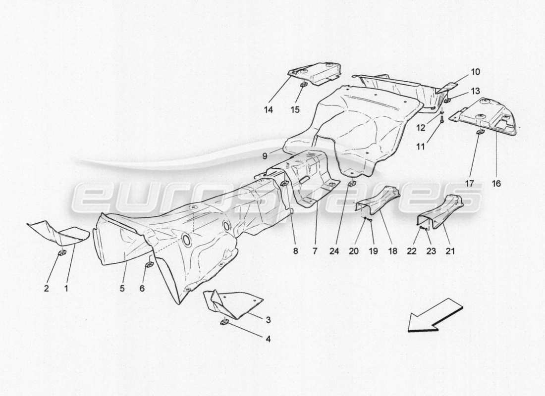 maserati granturismo special edition panneaux isolants thermiques schéma des pièces
