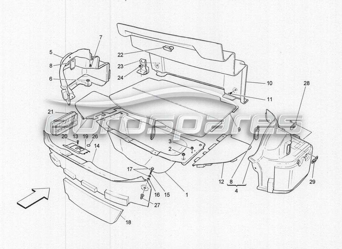 maserati grancabrio mc centenario trunk carpets part diagram