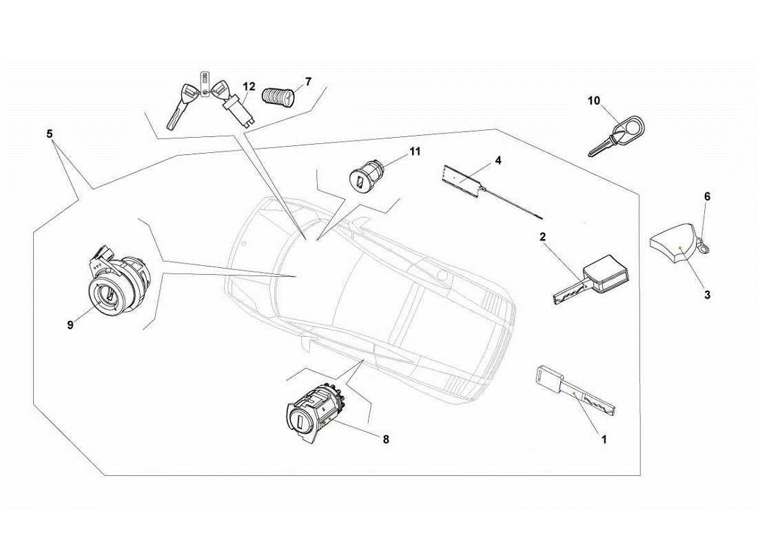 lamborghini gallardo lp560-4s update kit de clés schéma des pièces