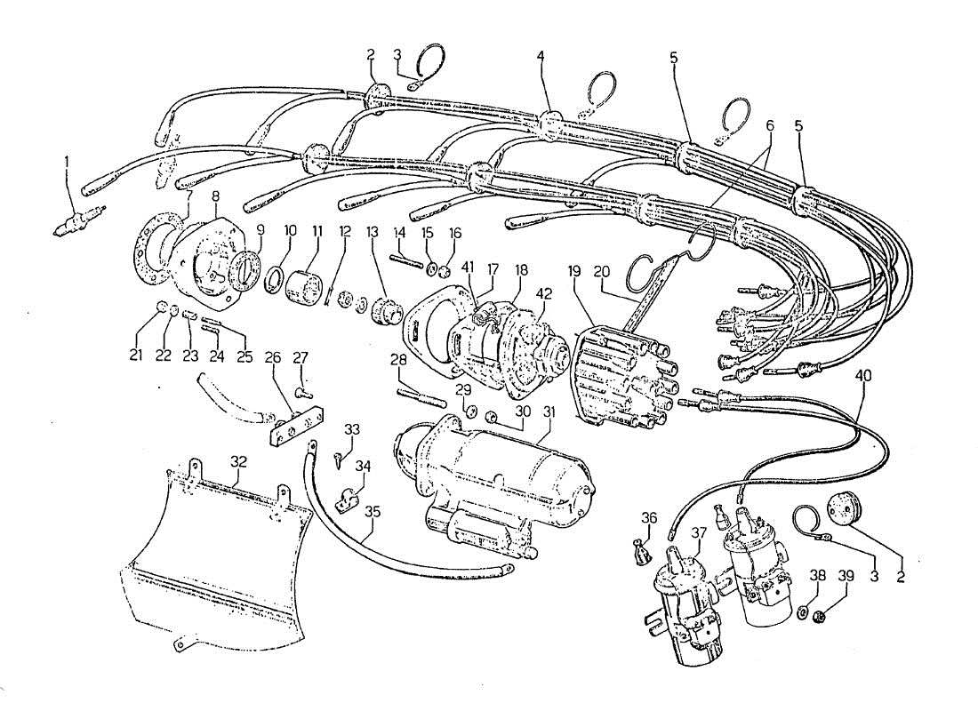 lamborghini jarama système électrique schéma des pièces