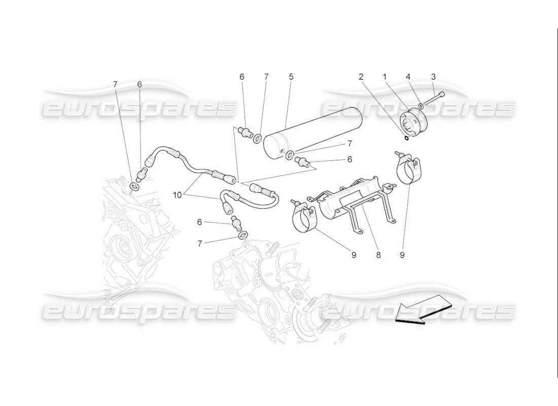 maserati qtp. (2007) 4.2 f1 schéma des pièces du circuit hydraulique de distribution