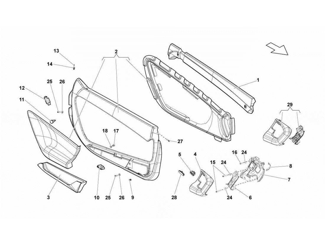 lamborghini gallardo lp560-4s update schéma des pièces des portes