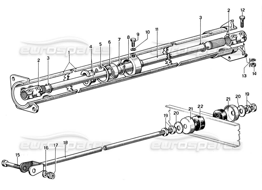 ferrari 365 gtb4 daytona (1969) arbre de transmission schéma des pièces