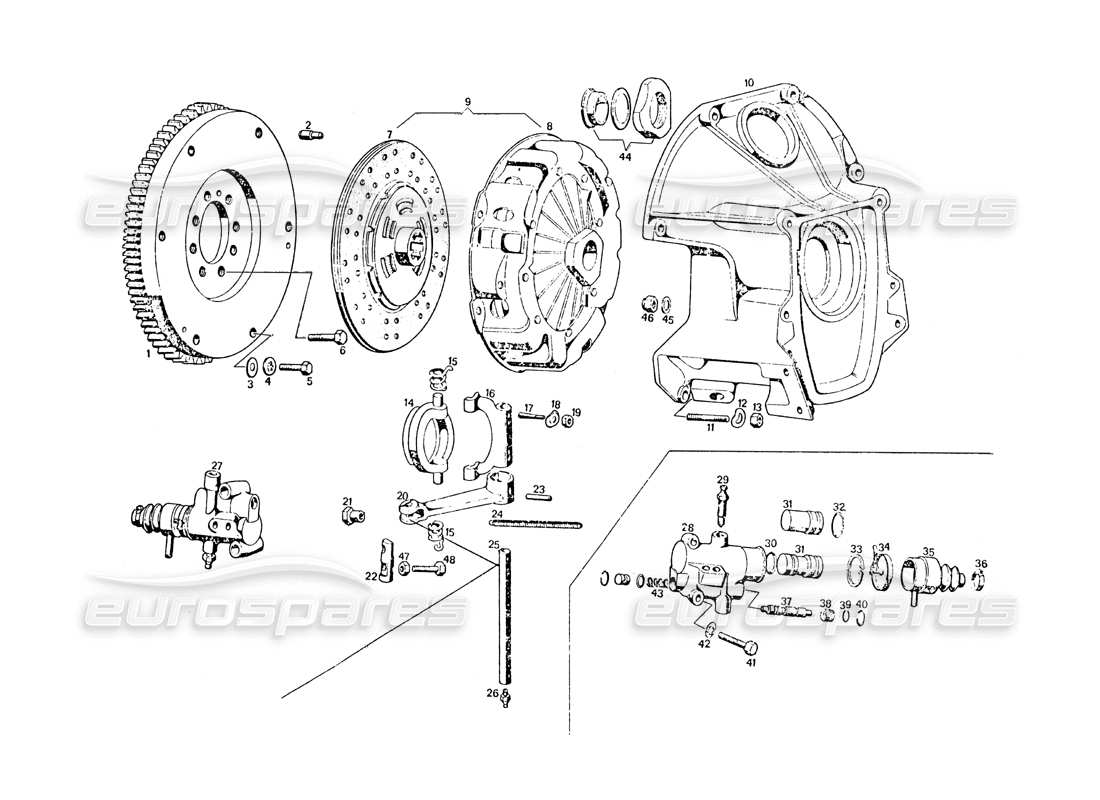 maserati khamsin embrayage schéma des pièces