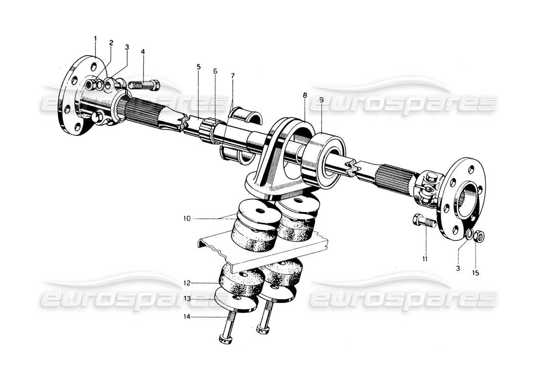 ferrari 275 gtb/gts 2 cam arbre de transmission schéma des pièces