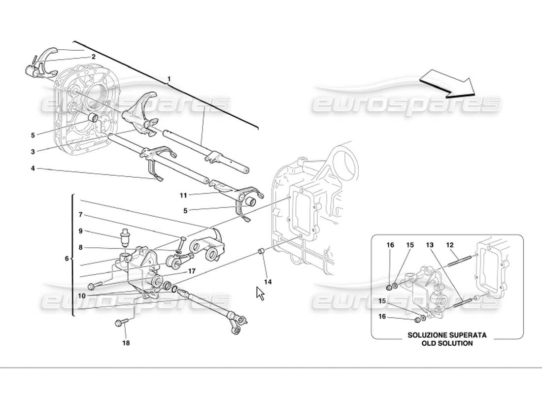 ferrari 360 modena commandes intérieures de la boîte de vitesses schéma des pièces