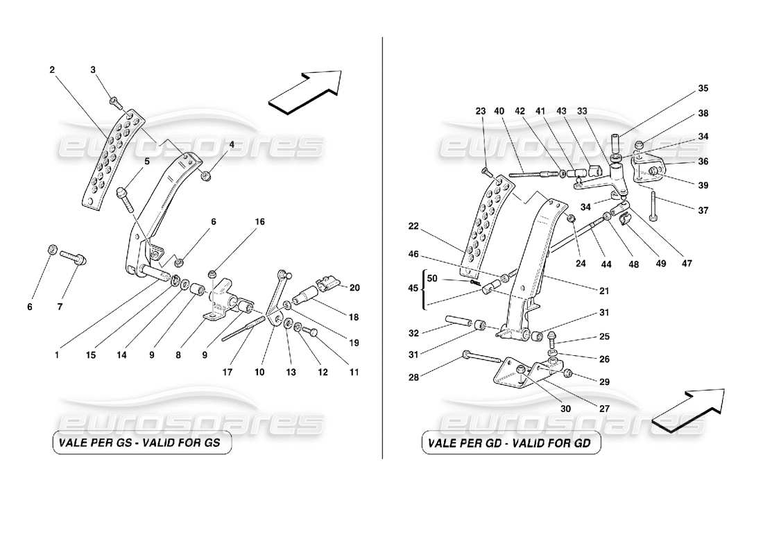 ferrari 355 (2.7 motronic) schéma des pièces de la pédale d'accélérateur
