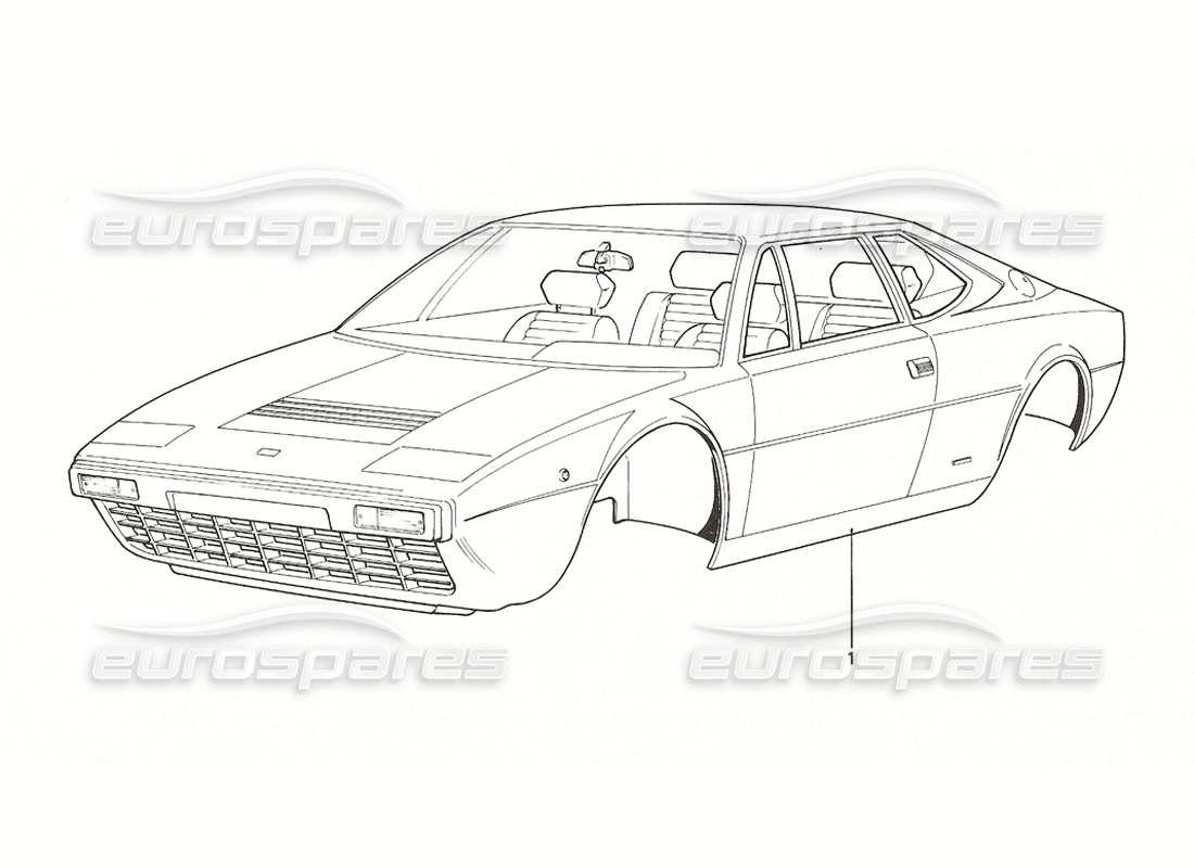 ferrari 308 gt4 dino (1976) coque du corps schéma des pièces