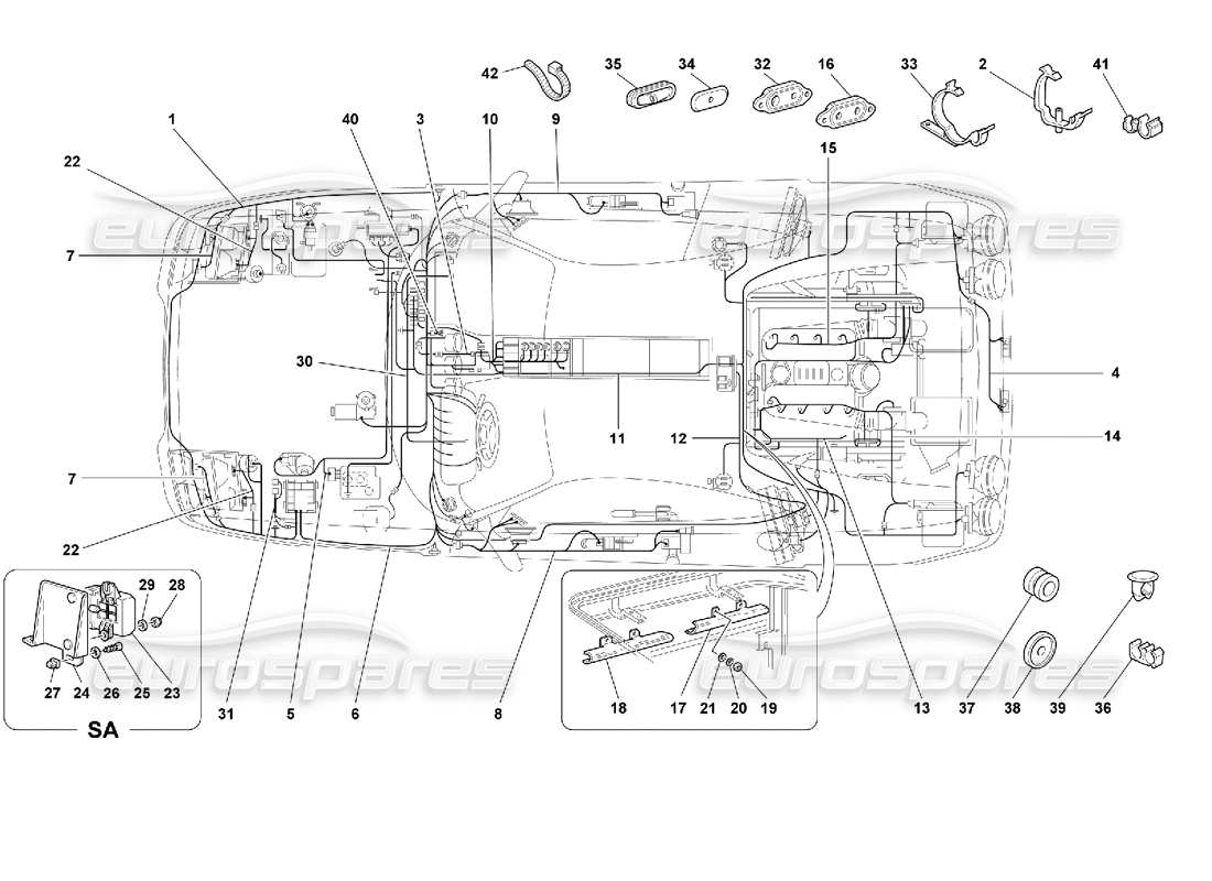 ferrari 355 (2.7 motronic) système électrique schéma des pièces