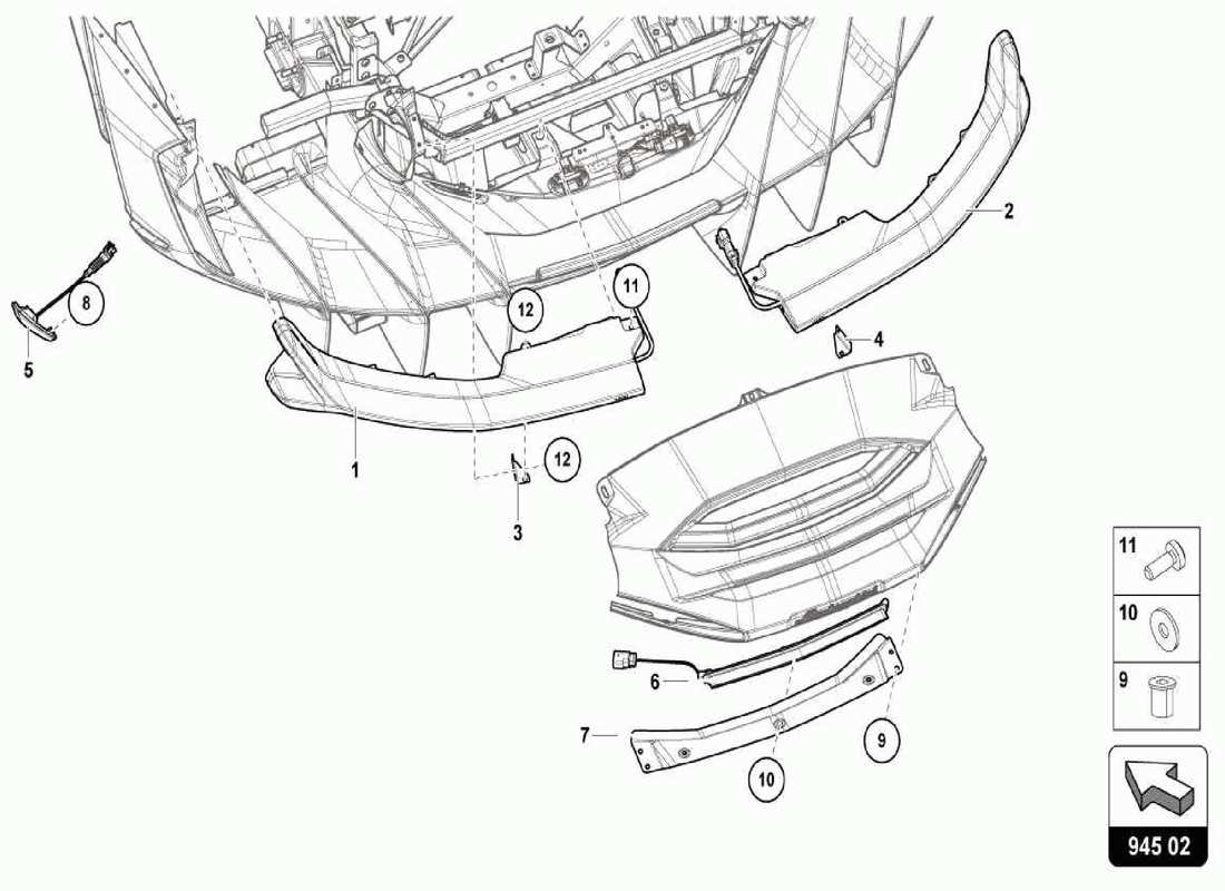 lamborghini centenario spider diagramme des pièces des lumières