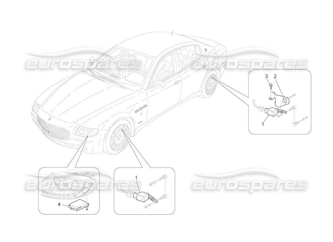maserati qtp. (2011) 4.7 auto contrôle du système d'éclairage schéma des pièces