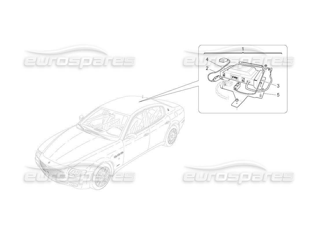 maserati qtp. (2011) 4.7 auto schéma des pièces du système d'alarme et d'immobilisation