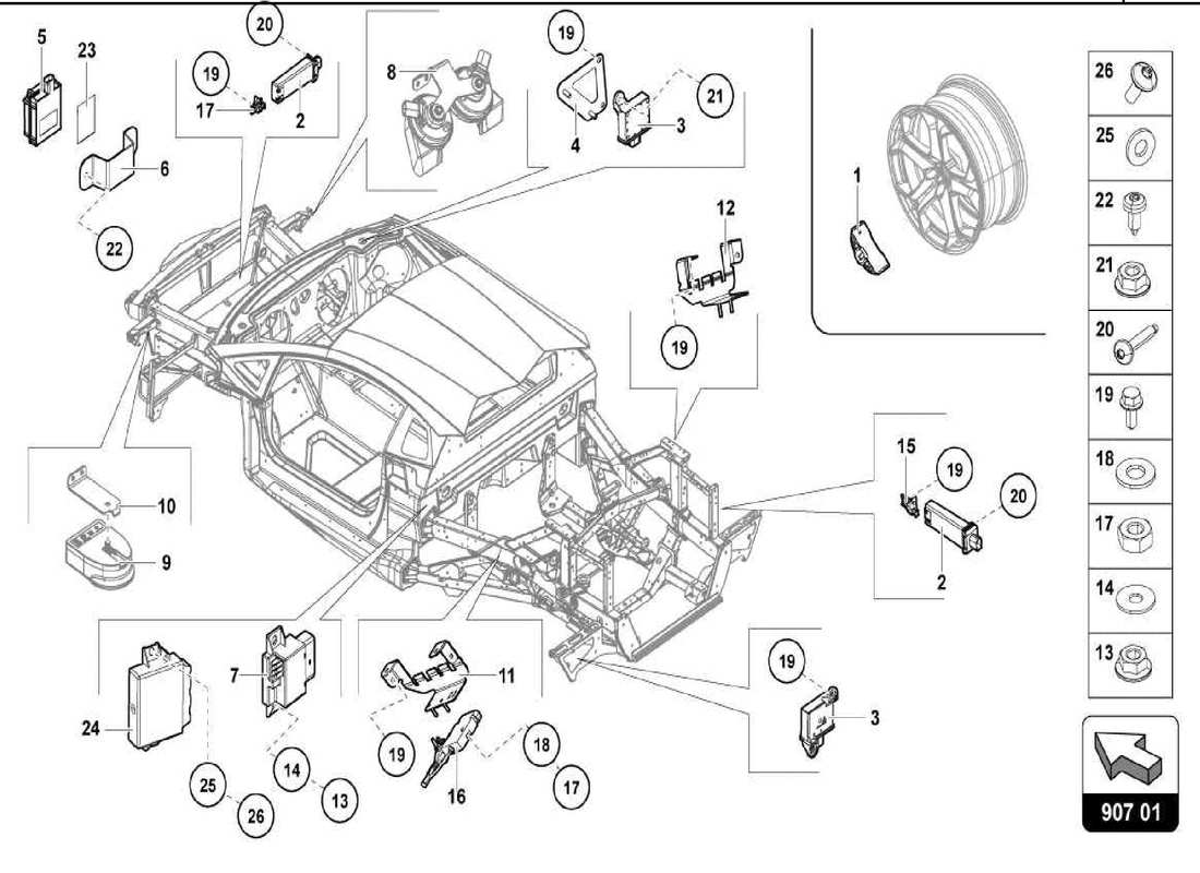 lamborghini centenario spider unités de contrôle électroniques schéma des pièces