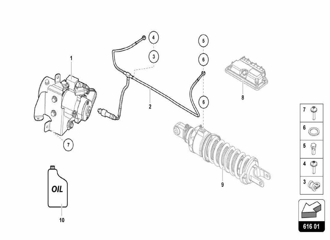 lamborghini centenario spider dispositif de levage schéma des pièces