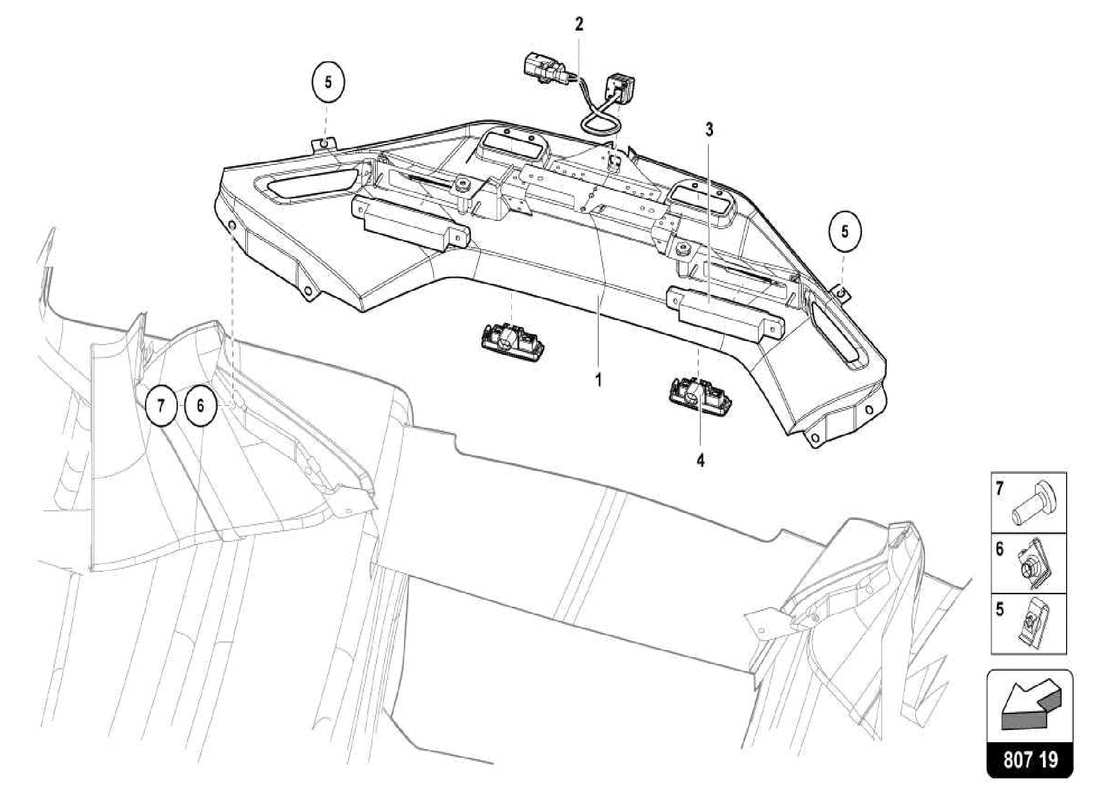 lamborghini centenario spider schéma des pièces électroniques du pare-chocs
