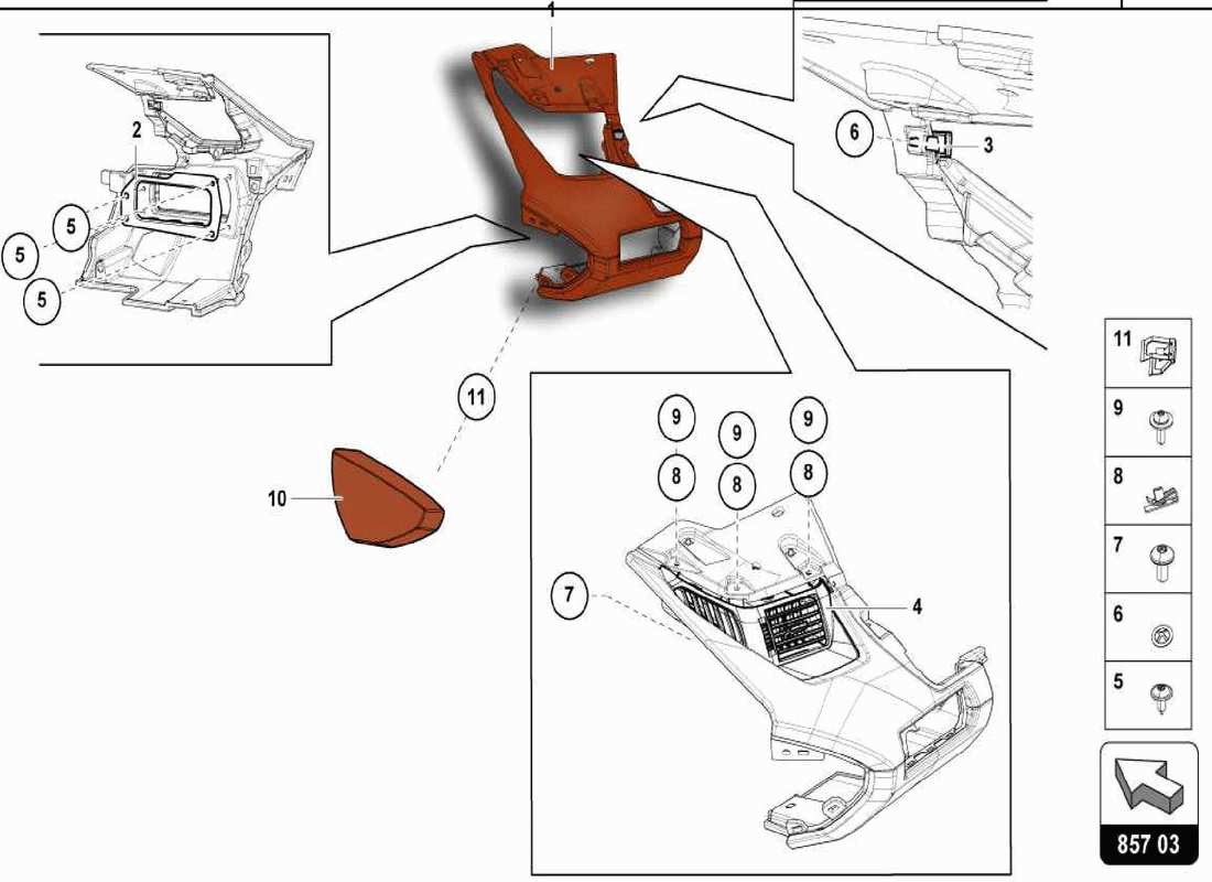 lamborghini centenario spider diagramme des pièces du tableau de bord