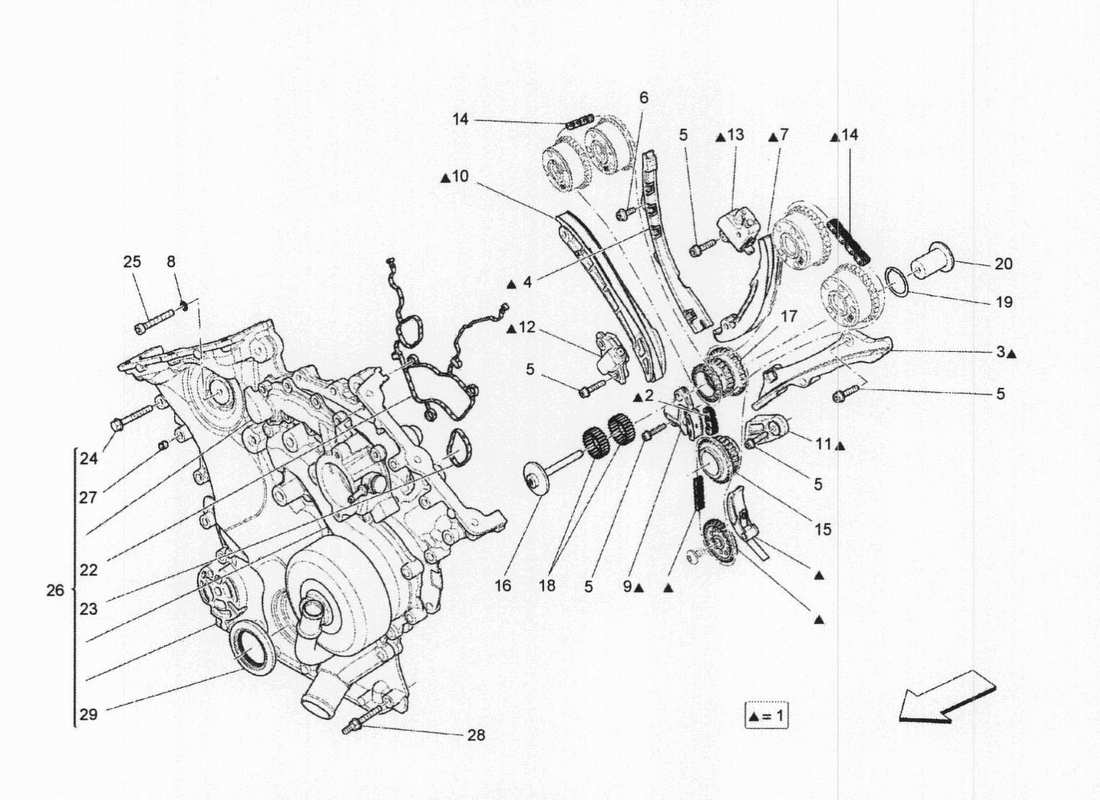 maserati qtp. v6 3.0 bt 410bhp 2wd 2017 schéma des pièces de distribution