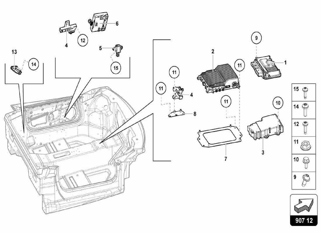 lamborghini centenario spider schéma des pièces des unités de commande électroniques