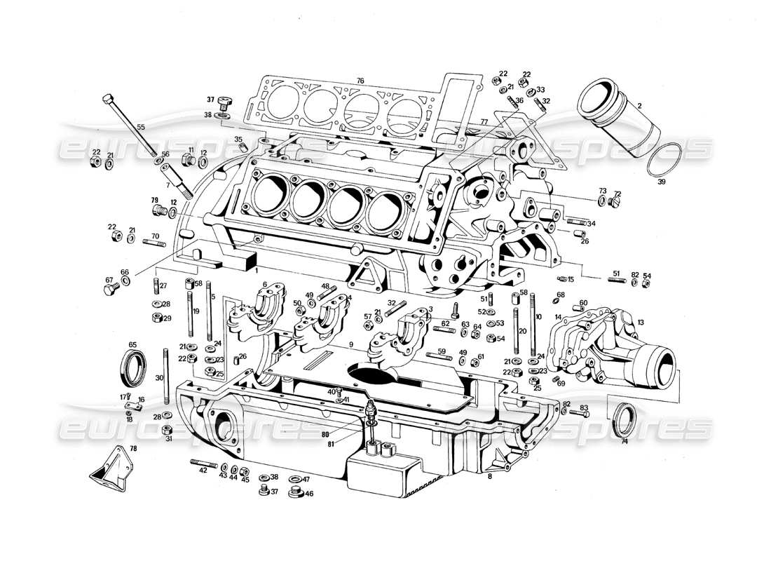 maserati qtp.v8 4.9 (s3) 1979 carter moteur schéma des pièces