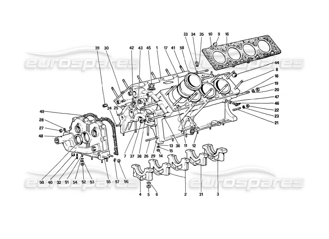 ferrari 308 gtb (1980) carter moteur schéma des pièces