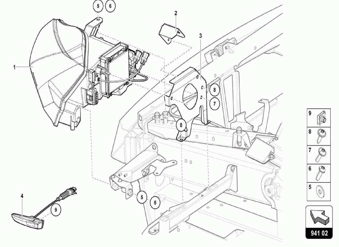 lamborghini centenario spider diagramme des pièces des lumières