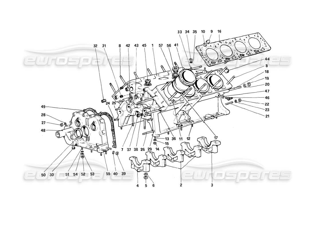 ferrari 308 (1981) gtbi/gtsi carter moteur schéma des pièces