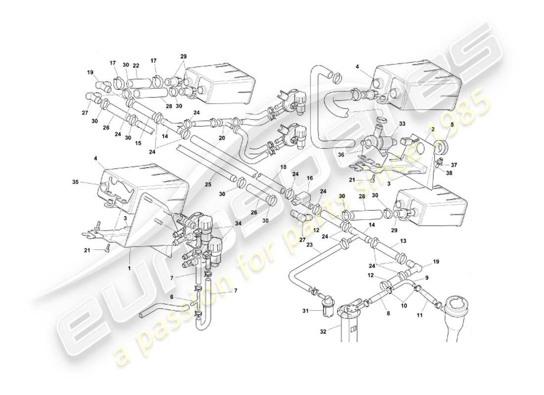 un schéma de pièces du catalogue de pièces aston martin db7 vantage (2003)