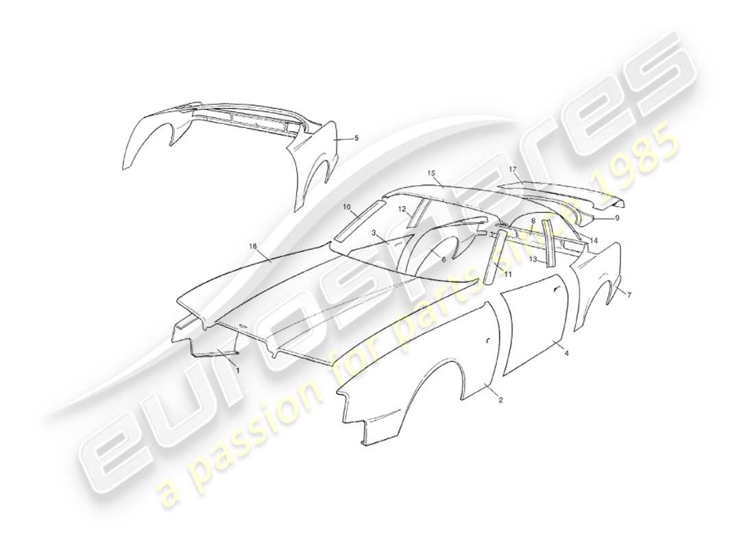 un schéma de pièces du catalogue de pièces aston martin v8 virage