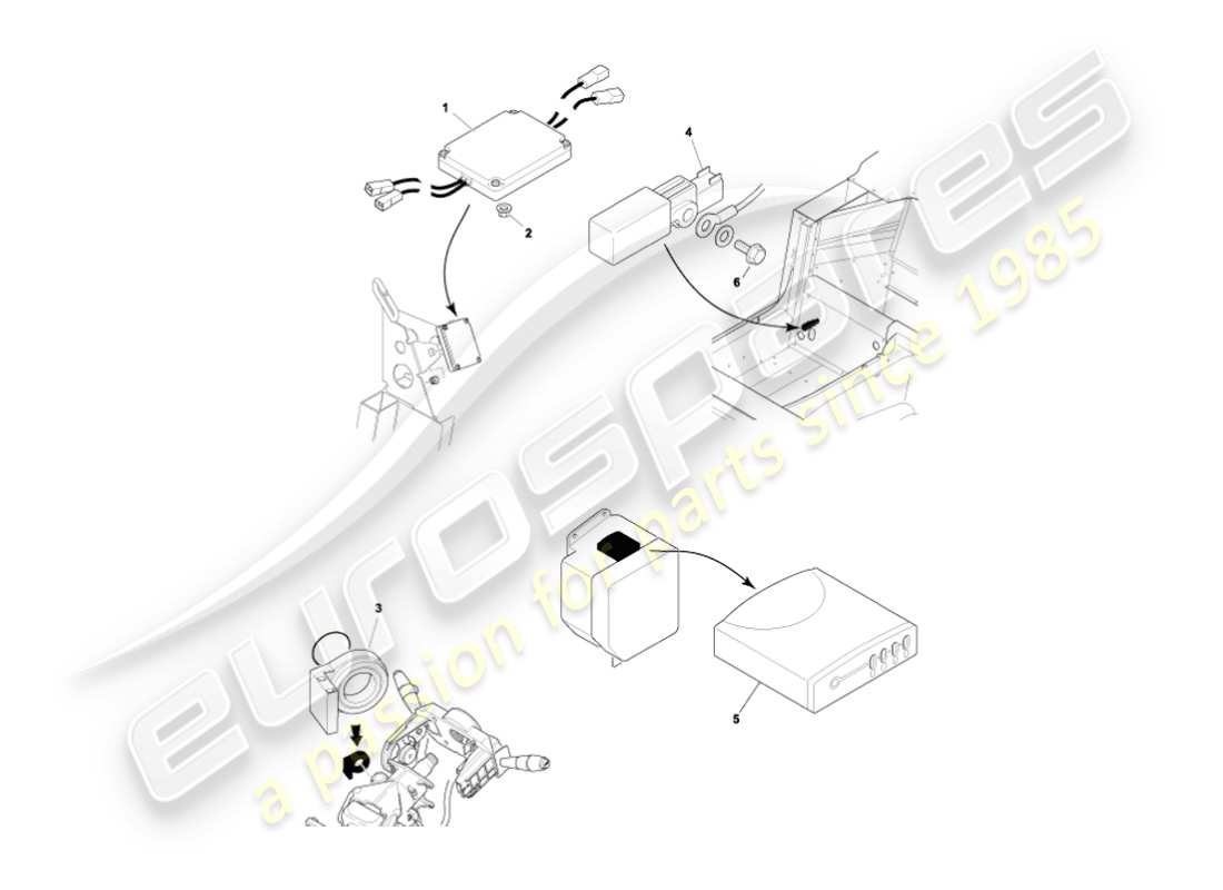 un schéma de pièces du catalogue de pièces aston martin vanquish (2003)