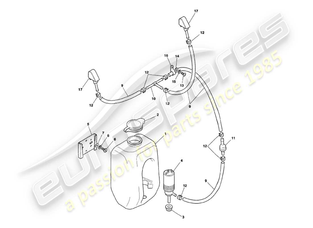 un schéma de pièces du catalogue de pièces aston martin v8 volante