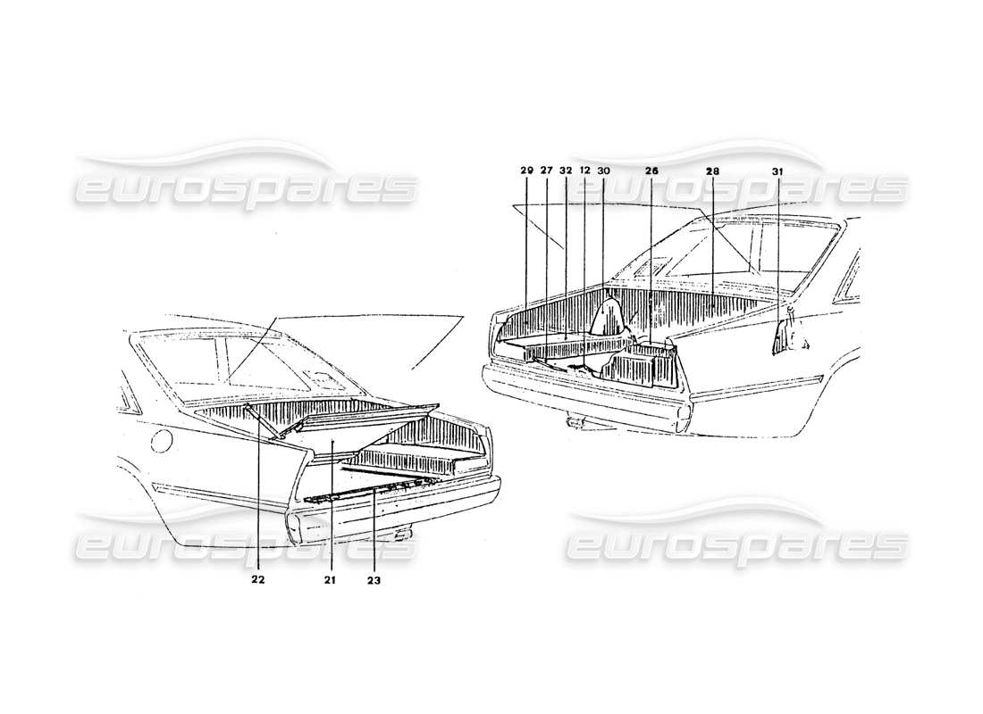 un schéma de pièces du catalogue de pièces ferrari 365 gt4 2+2 coachwork
