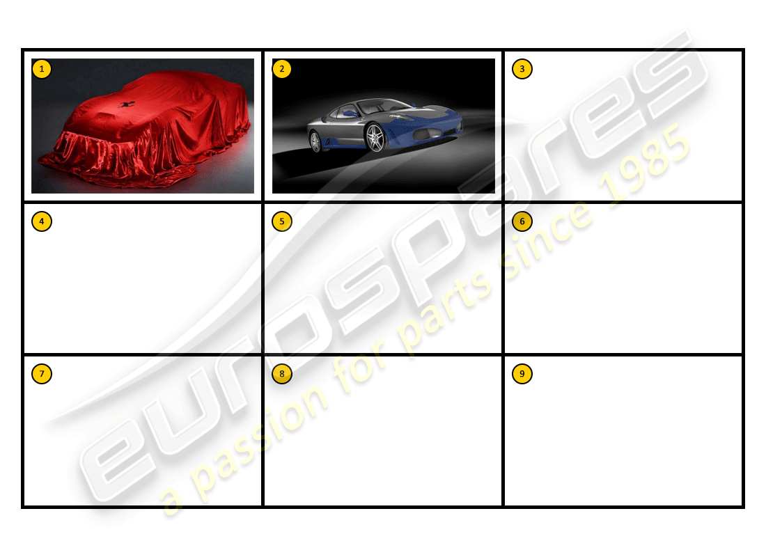 un schéma de pièces du catalogue de pièces ferrari f430 coupe (accessories)