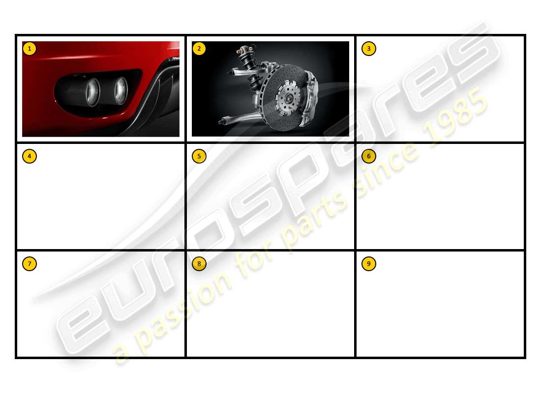 ferrari f430 coupe (accessories) racing - diagramme des pièces de performance