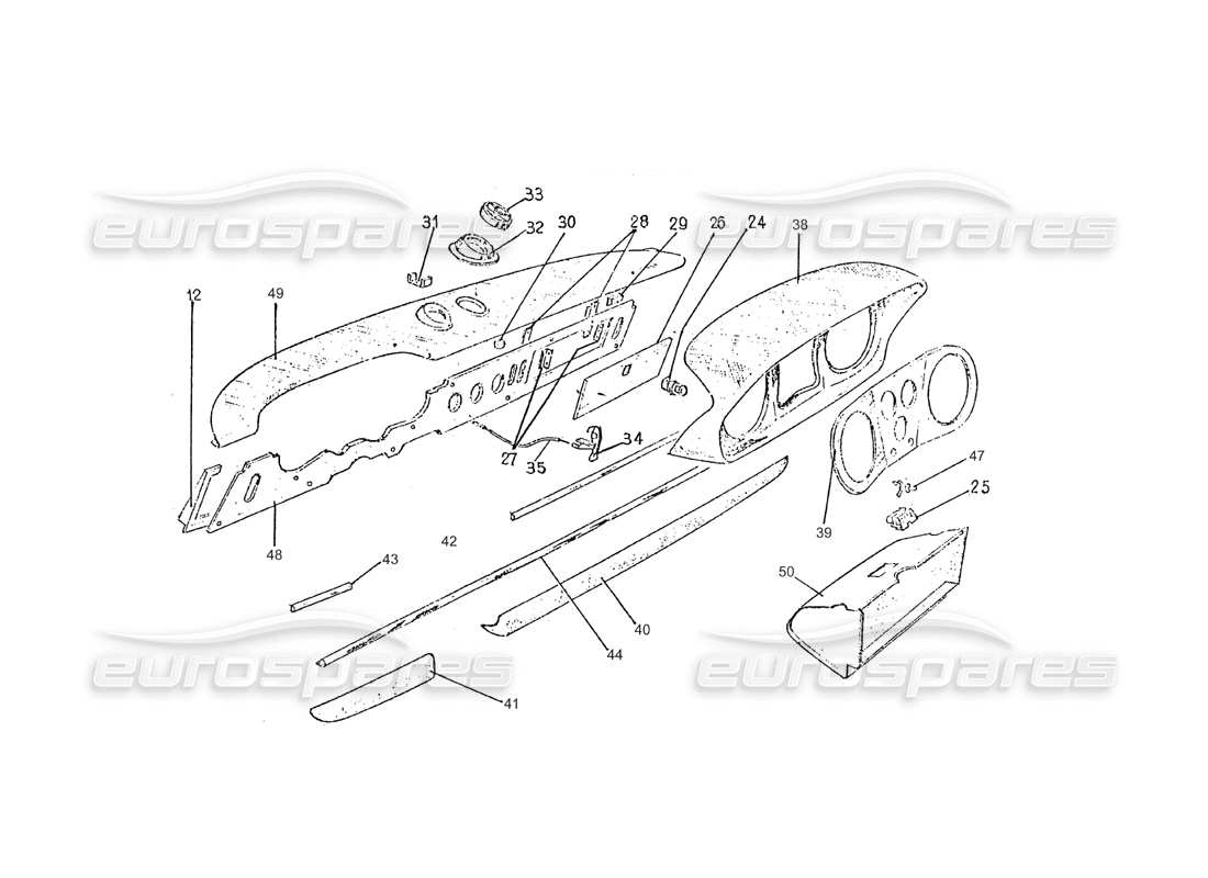 ferrari 275 (pininfarina coachwork) schéma des pièces du gruppo plancia portastrumenti