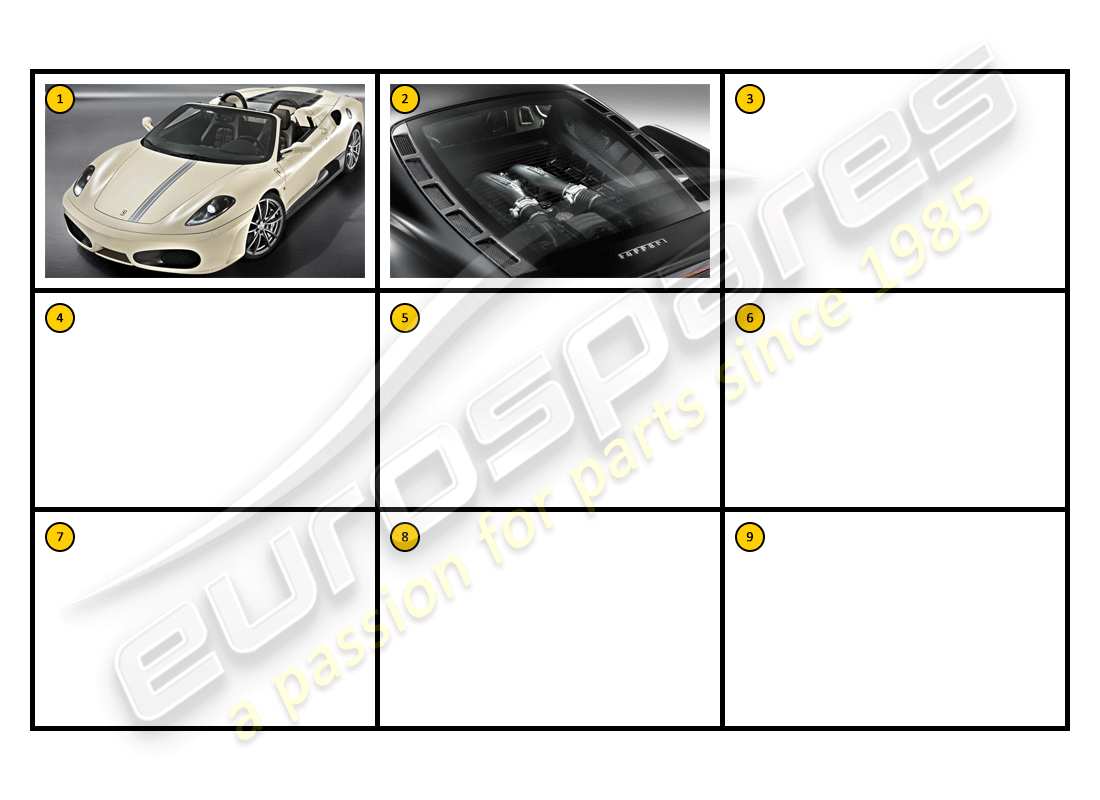 ferrari f430 spider (accessories) extérieur - diagramme des parties du corps