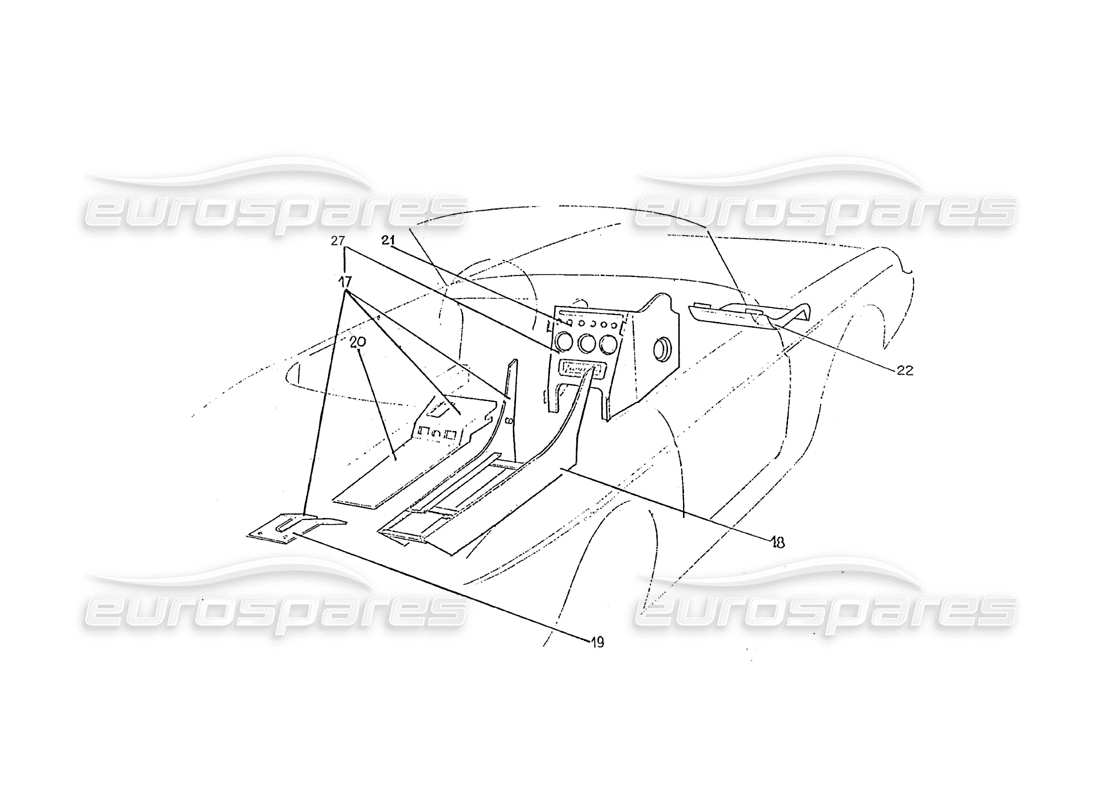 ferrari 275 (pininfarina coachwork) diagramme des pièces du gruppo ebanisteria