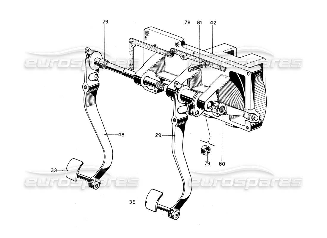 ferrari 275 gtb/gts 2 cam boîte à pédales - schéma des pièces de la conduite à droite
