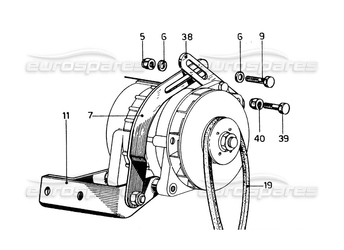 ferrari 275 gtb/gts 2 cam générateur - batterie et bobines - modèles avec conduite à droite - schéma des pièces