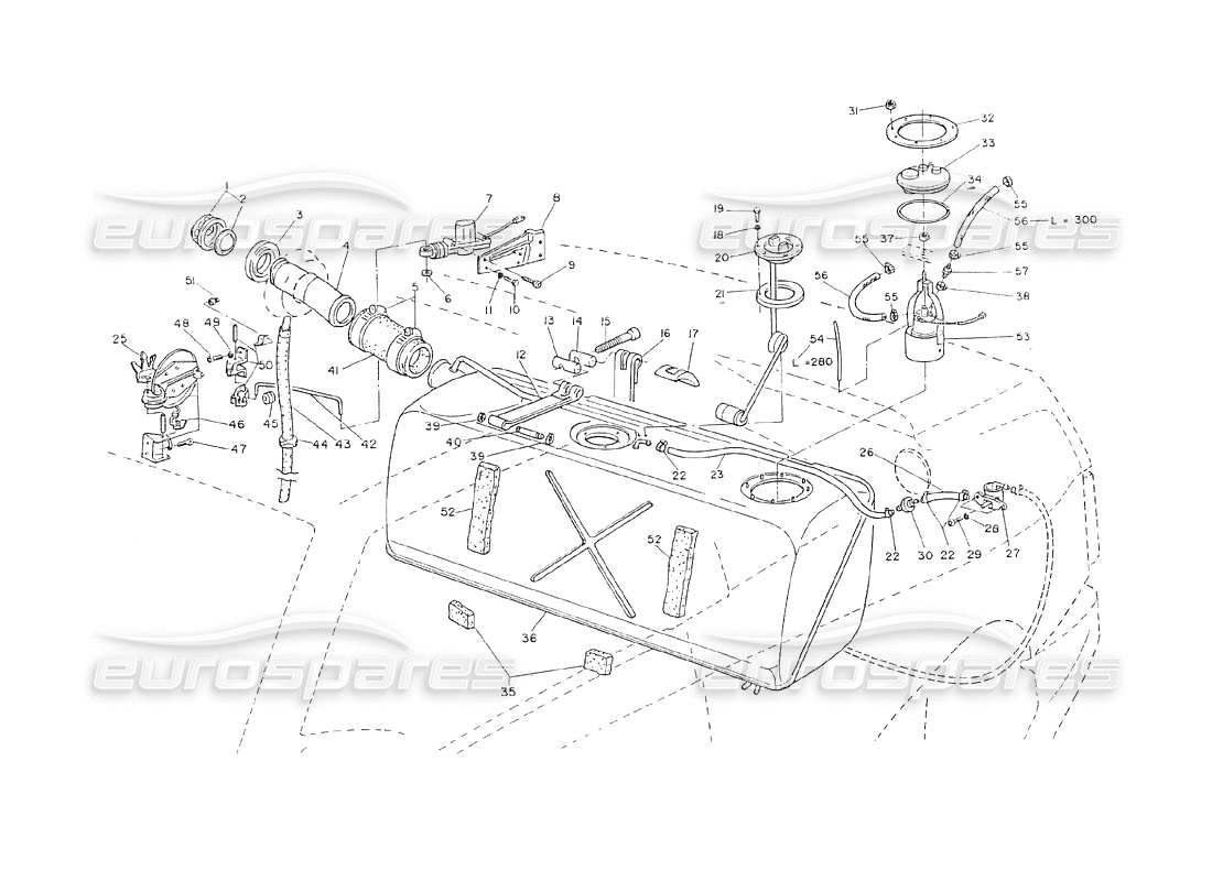 maserati shamal réservoir carburant - pompe plongée schéma des pièces