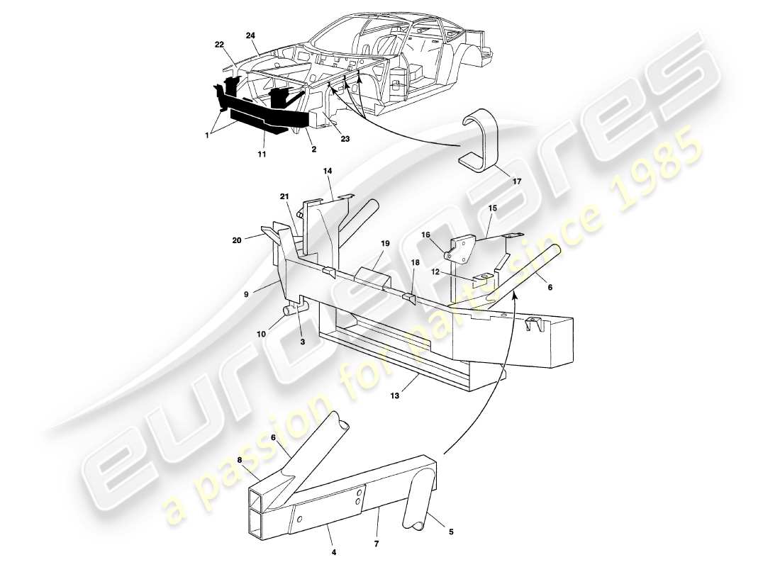 un schéma de pièces du catalogue de pièces aston martin v8 coupe