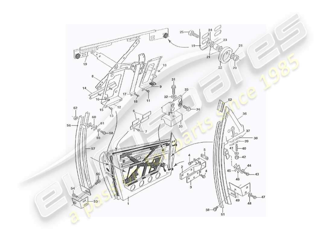 aston martin v8 virage (1999) portes, diagramme de pièce volante