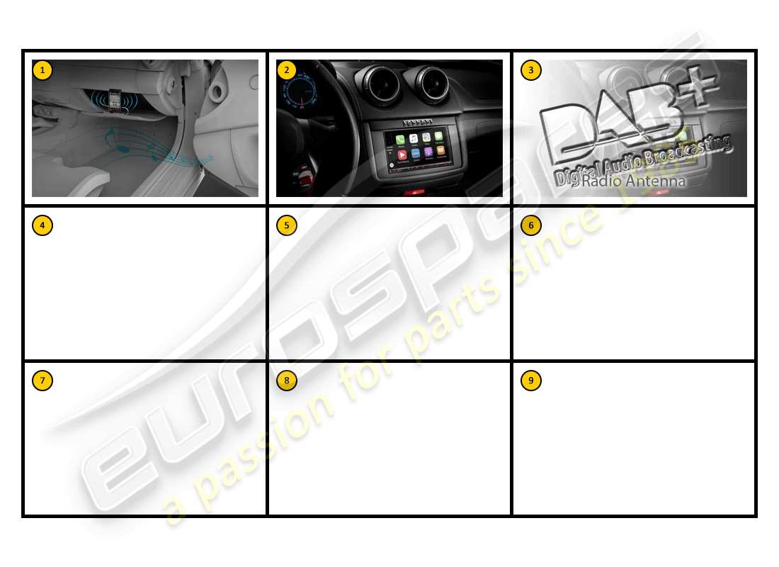 un schéma de pièces du catalogue de pièces ferrari california (accessories)