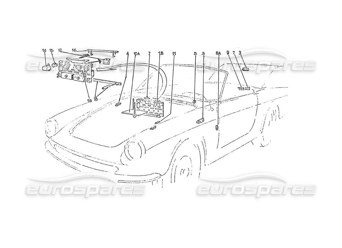 ferrari 275 (pininfarina coachwork) schéma des pièces du gruppo impianto elettrico