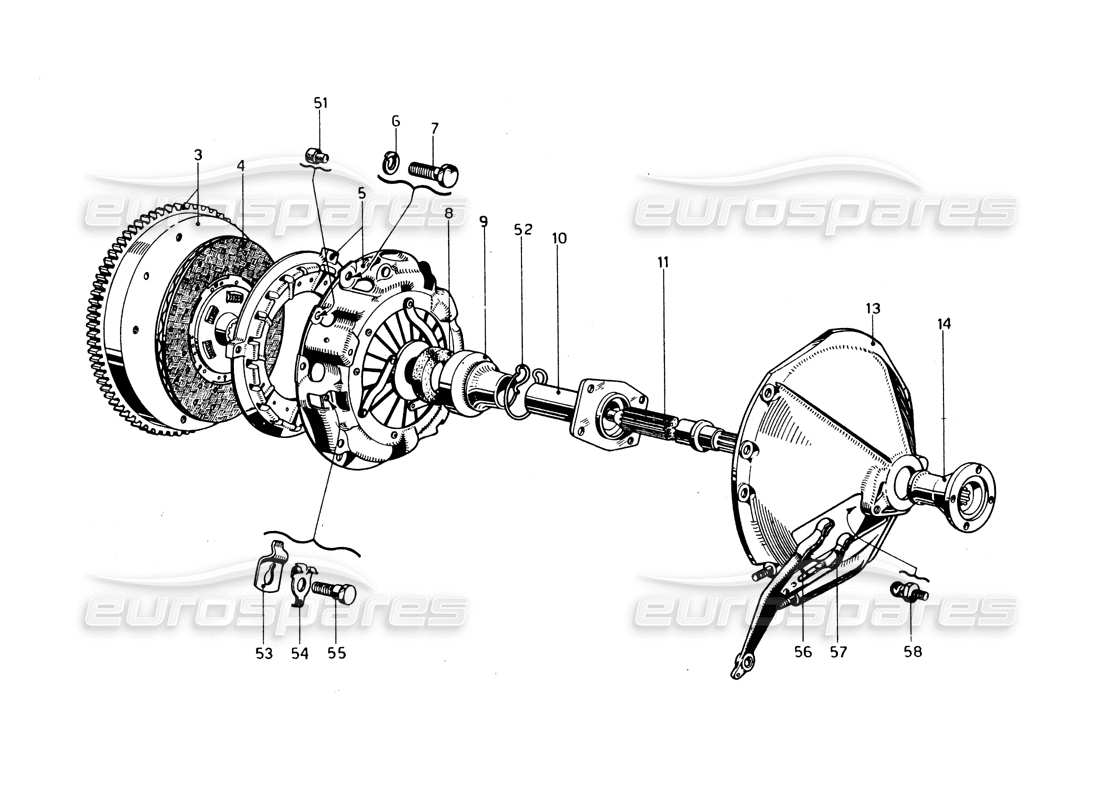 ferrari 275 gtb/gts 2 cam embrayage - modèles avec conduite à gauche - schéma des pièces