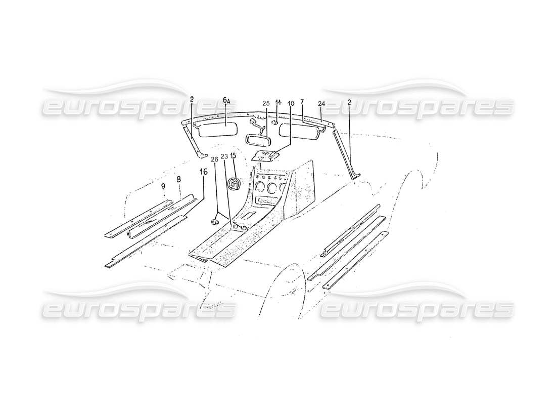 ferrari 275 (pininfarina coachwork) diagramme des pièces du gruppo ebanisteria